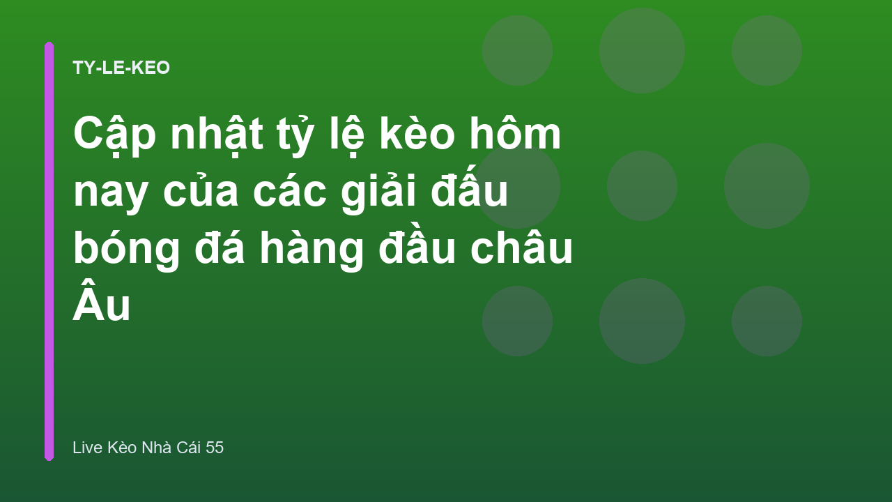 Cập nhật tỷ lệ kèo hôm nay của các giải đấu bóng đá hàng đầu châu Âu
